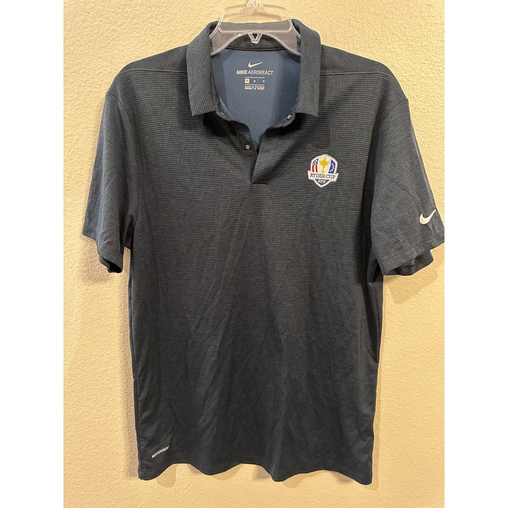 Nike AeroReact Ryder Cup 2021 Golf Polo Shirt Mens Medium Navy‎